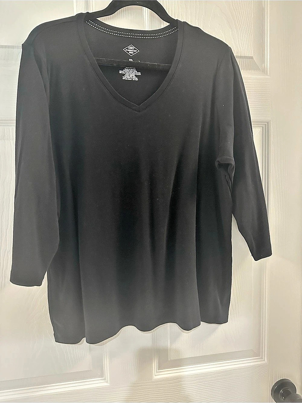 St. John's Bay Essential Men's Long Sleeve V-Neck in Black Size XXL